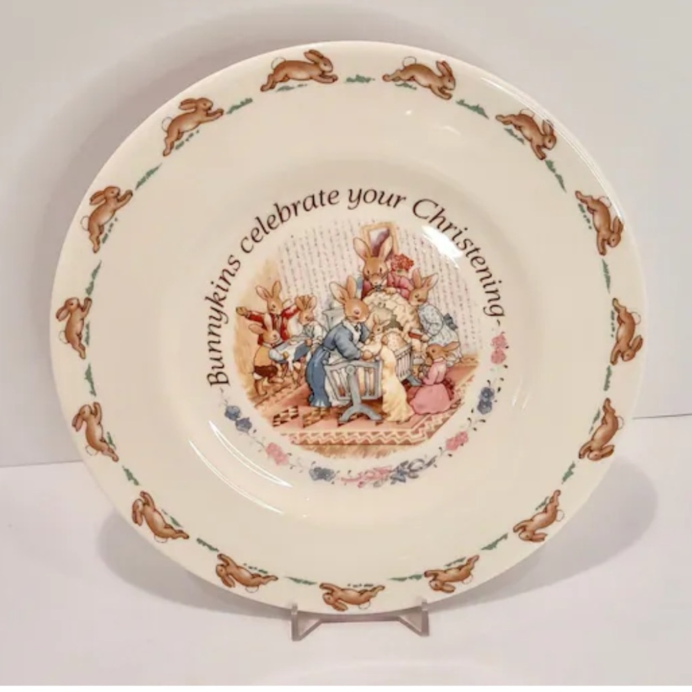 Vintage Bunnykins Royal Doulton Christening Commemorative Collectable Plate